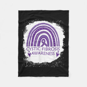 Cystische Fibrose Awareness gebleicht Rainbow Lila Fleecedecke