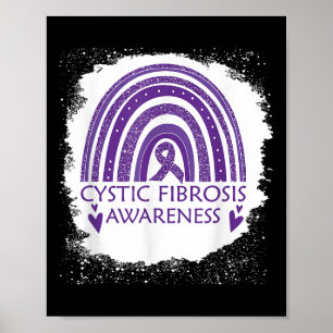 Cystische Fibrose Awareness gebleicht Rainbow Lila Poster