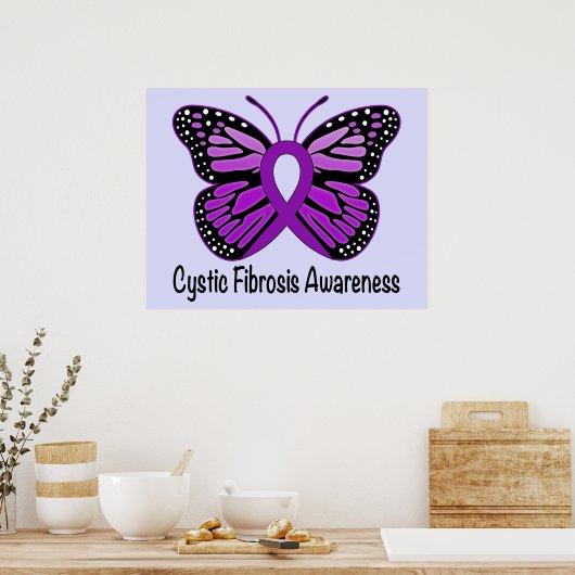 Cystische Fibrose Bewusstsein für Schmetterling de Poster (Küche)
