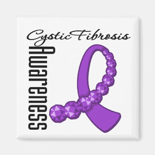 Cystische Fibrose Bewusstsein Gemstone Ribbon Magnet