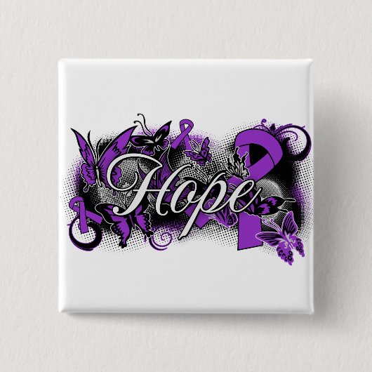 Cystische Fibrose Hope Garden Ribbon Button (Vorderseite)
