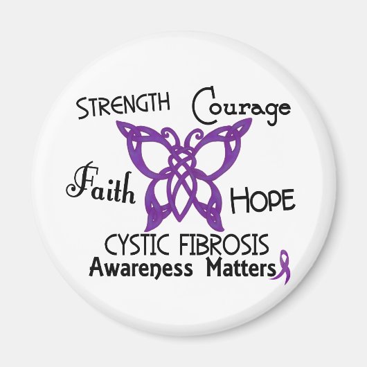 Cystische Fibrose - keltischer Schmetterling 3 Magnet (Vorne)