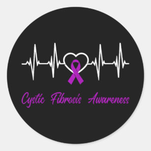 Cystische Fibrose Sensibilisierung Heartbeat Liebe Runder Aufkleber