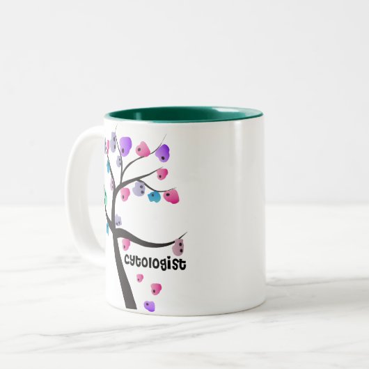 Cytologist-Geschenk-einzigartiger Baum mit Zweifarbige Tasse (Vorderseite Links)