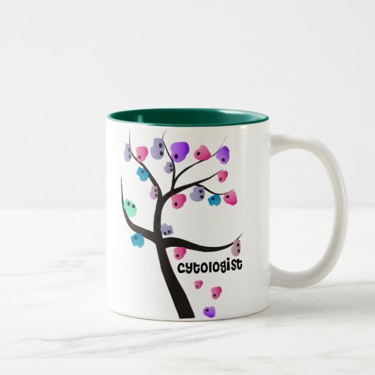 Cytologist-Geschenk-einzigartiger Baum mit Zweifarbige Tasse (Rechts)