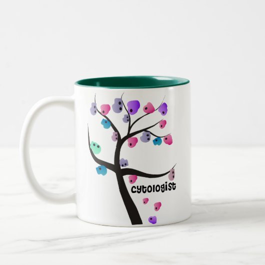 Cytologist-Geschenk-einzigartiger Baum mit Zweifarbige Tasse (Links)