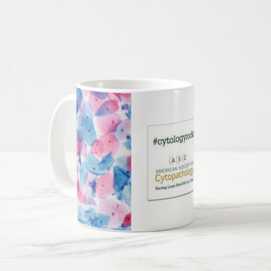 #cytologyrocks ASC Logo-Tasse Kaffeetasse (Vorderseite Links)