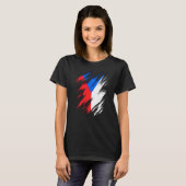 Cze Tschechische Flagge T-Shirt (Vorne ganz)