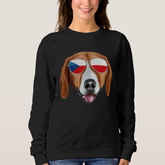 Czech Flag American Foxhound Dog Czech Republic Po Sweatshirt (Vorderseite)