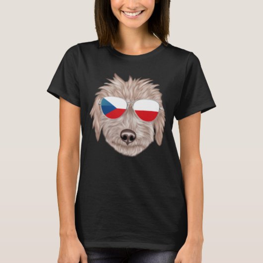 Czech Flag Bedlington Terrier Dog Czech Republic P T-Shirt (Vorderseite)