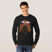 Czech Flag Bloodhound Dog Czech Republic Pocket T-Shirt (Vorne ganz)