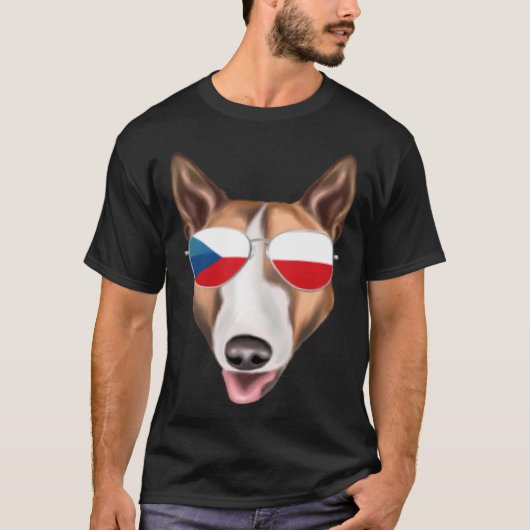 Czech Flag Bull Terrier Dog Czech Republic Pocket T-Shirt (Vorderseite)