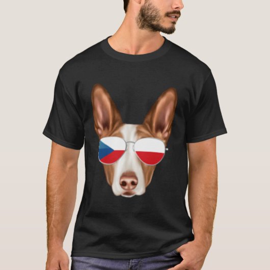 Czech Flag Ibizan Hound Dog Czech Republic Pocket T-Shirt (Vorderseite)