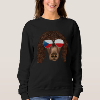 Czech Flag Irish Water Spaniel Dog Czech Republic  Sweatshirt