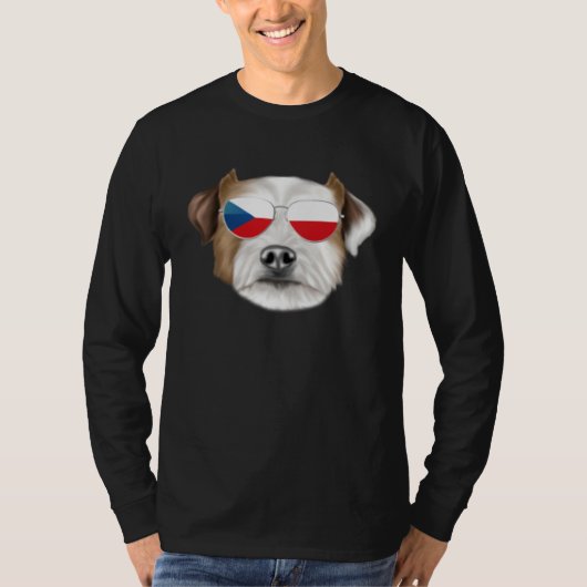 Czech Flag Parson Russell Terrier Dog Czech Republ T-Shirt (Vorderseite)