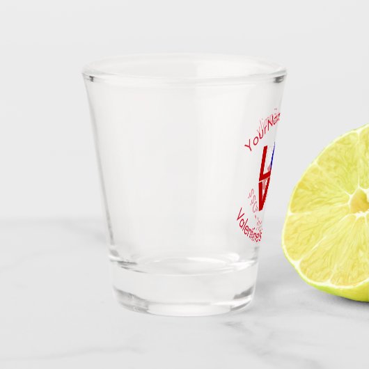 Czech Flag Red LOVE Personalized Text  Schnapsglas (Links)