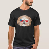 Czech Flag Shih Tzu Dog Czech Republic Pocket T-Shirt (Vorderseite)