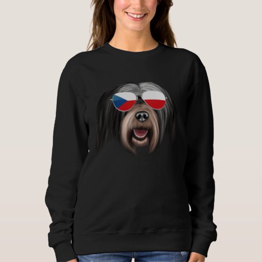Czech Flag Tibetan Terrier Dog Czech Republic Pock Sweatshirt (Vorderseite)