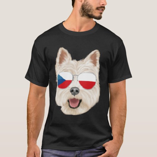 Czech Flag West Highland White Terrier Czech Repub T-Shirt (Vorderseite)