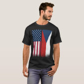 Czech Republic Czech American Flags Proud USA T-Shirt (Vorne ganz)