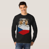 Czech Republic Flag Australian Shepherd Dog In Poc T-Shirt (Vorne ganz)