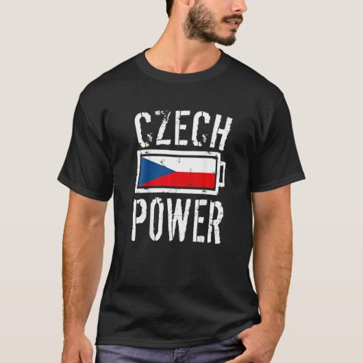 Czech Republic Flag  Czech Power Battery Proud T-Shirt (Vorderseite)