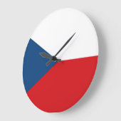 Czech Republic Flag Große Wanduhr (Winkel)