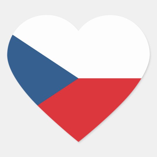 Czech Republic Flag Herz-Aufkleber (Vorderseite)