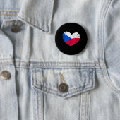 Czech Republic Flag On Shape Of Heart Czech Republ Button (Beispiel)