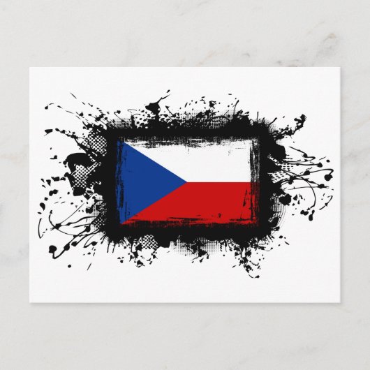 Czech Republic Flag Postkarte (Vorderseite)