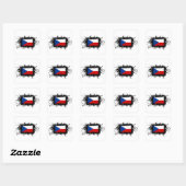 Czech Republic Flag Quadratischer Aufkleber (Blatt)