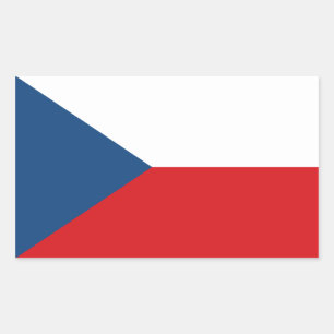 Czech Republic Flag Rechteckiger Aufkleber