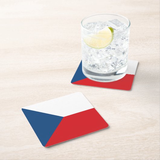 Czech Republic Flag Rechteckiger Pappuntersetzer (Vor Ort)