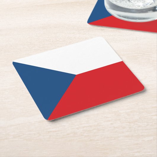 Czech Republic Flag Rechteckiger Pappuntersetzer (angewinkelt)