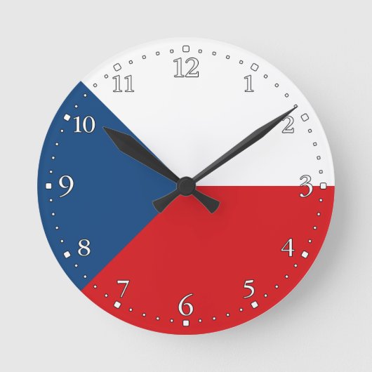 Czech Republic Flag Runde Wanduhr (Vorderseite)