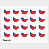 Czech Republic Flag Runder Aufkleber (Blatt)