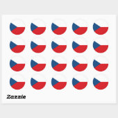 Czech Republic Flag Runder Aufkleber (Blatt)