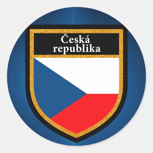 Czech Republic Flag Runder Aufkleber (Vorderseite)