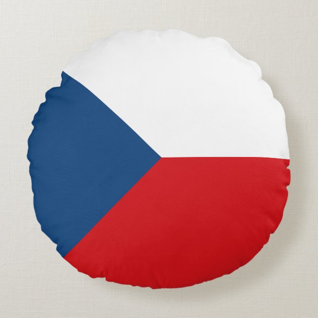 Czech Republic Flag Rundes Kissen (Vorderseite)