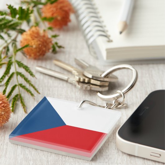 Czech Republic Flag Schlüsselanhänger (Vorderseite rechts)