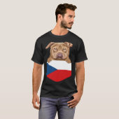 Czech Republic Flag Usa Staffordshire Terrier Dog  T-Shirt (Vorne ganz)