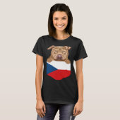 Czech Republic Flag Usa Staffordshire Terrier Dog  T-Shirt (Vorne ganz)