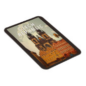 Czech Republic Illustration Travel Art Vintage Magnet (Rechte Seite)
