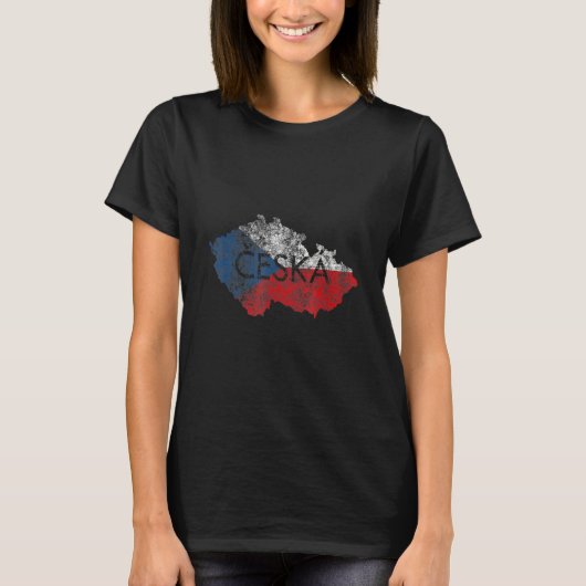 Czech Republic Map and Flag Souvenir Distressed T-Shirt (Vorderseite)