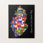 Czech Republic Regions Flags Map, educational Puzzle (Vertikal)