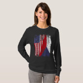 CZECH REPUBLIC ROOTS Half American Flag CZECH T-Shirt (Vorne ganz)