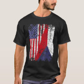 CZECH REPUBLIC ROOTS Half American Flag CZECH T-Shirt (Vorderseite)