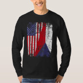 CZECH REPUBLIC ROOTS Half American Flag CZECH T-Shirt (Vorderseite)