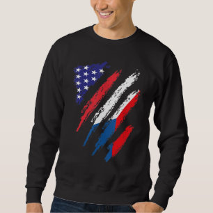 Czechia American Ground Flag USA Patriot Heritage Sweatshirt