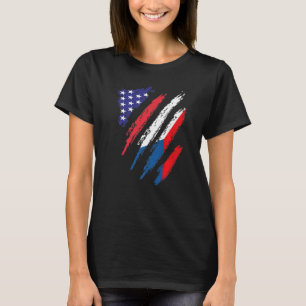 Czechia American Ground Flag USA Patriot Heritage T-Shirt